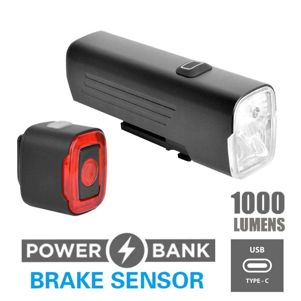 Qbp Chase Combo 1000F 50R Front Lights - High Visibility Cycling Safety