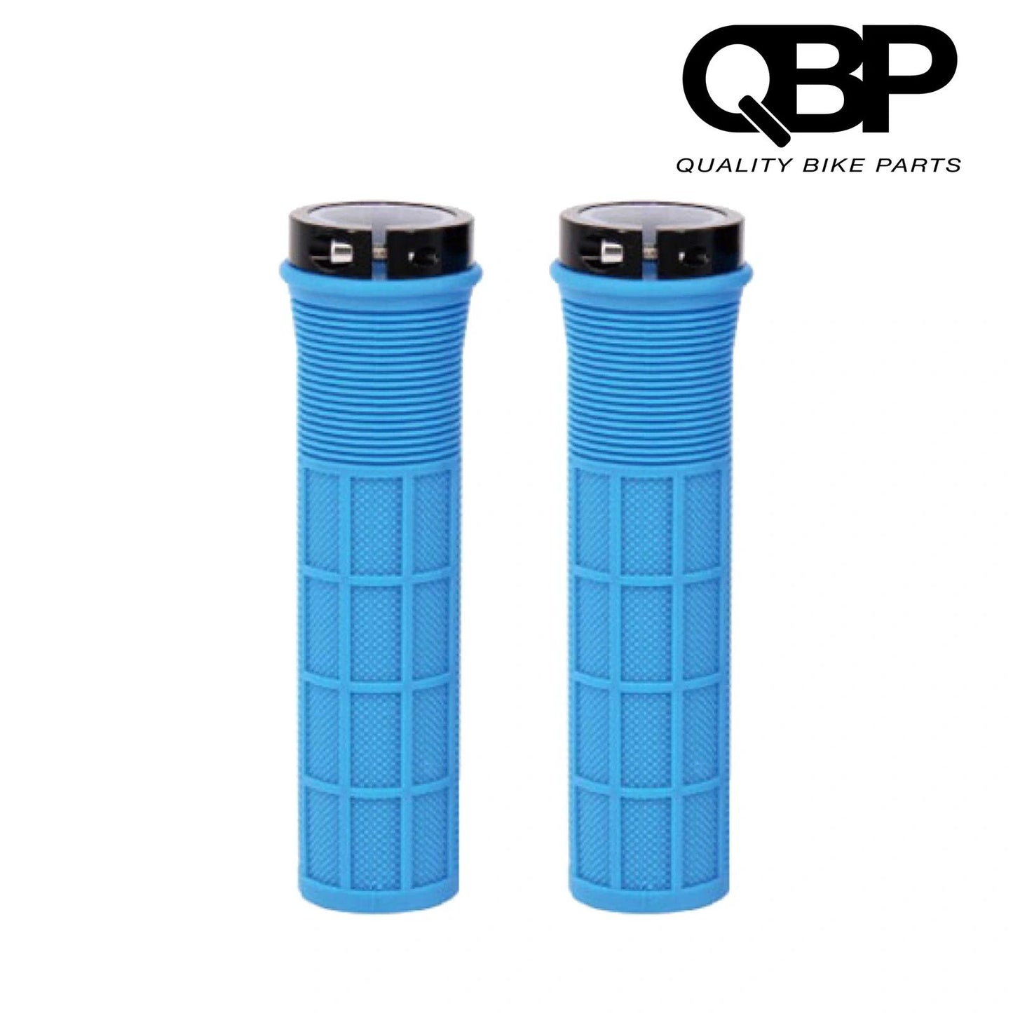 Qbp Lockon Blue Mtb Flatbar Grips - Accessories Included