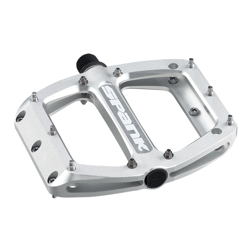 Spank Spoon 90 Flat Pedals Small Raw Silver 9/16"