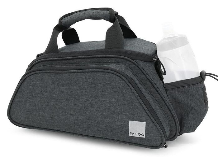 SAHOO 11L Rack Top Bag with Water Bottle Pocket and Side Zippered Pockets - Waxed 600D Nylon