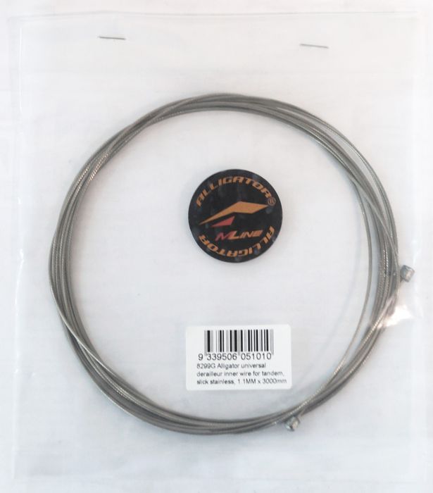 Alligator Tandem Gear Inner Cable - 31 Strand Stainless Steel, 1.1mm x 3000mm Shimano/Sram