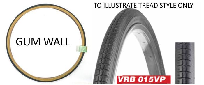 VeeRubber 27x1.1/4 Tyre with Gum Wall Block - Black