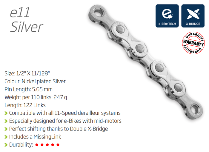 KMC E11 11-Speed Ebike Chain - High Torque