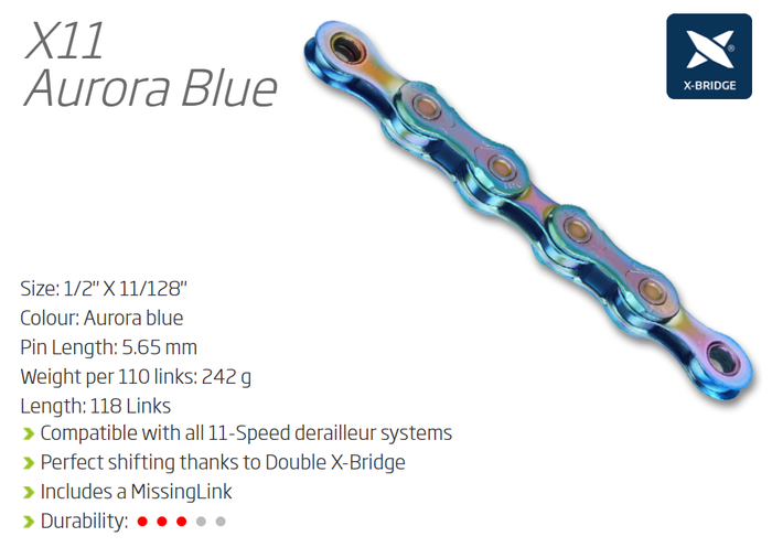 KMC X11 Aurora Limited Edition Chain - 11 Speed