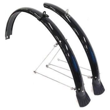 24" Bike Mudguard Set - Front & Rear, Black, 50mm Wide