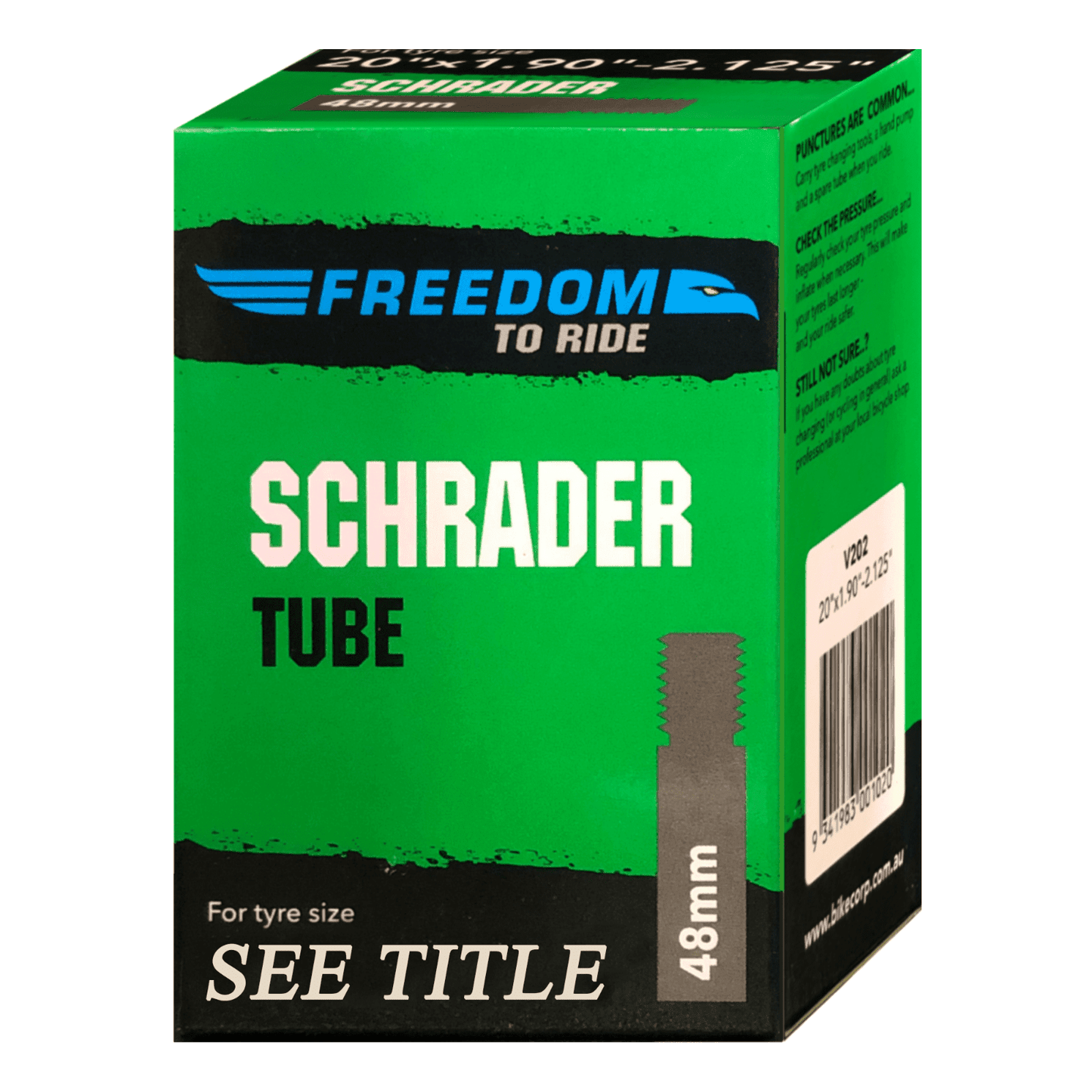 2x FREEDOM - 700 x 35 - 42c Bike Tube Schradder Valve 48mm