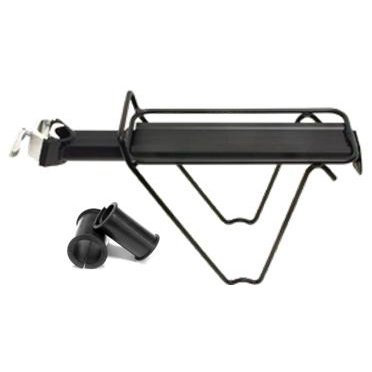 Alloy Rear Carrier Seat Post Mount w/ Side Stays & Rubber Shims - BLACK