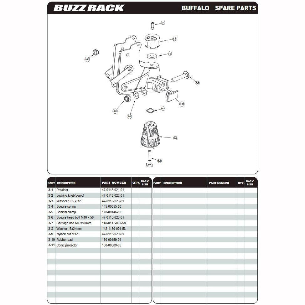 BUZZRACK Buffalo 4 Tow Ball Bike Rack - Dual Arm Design
