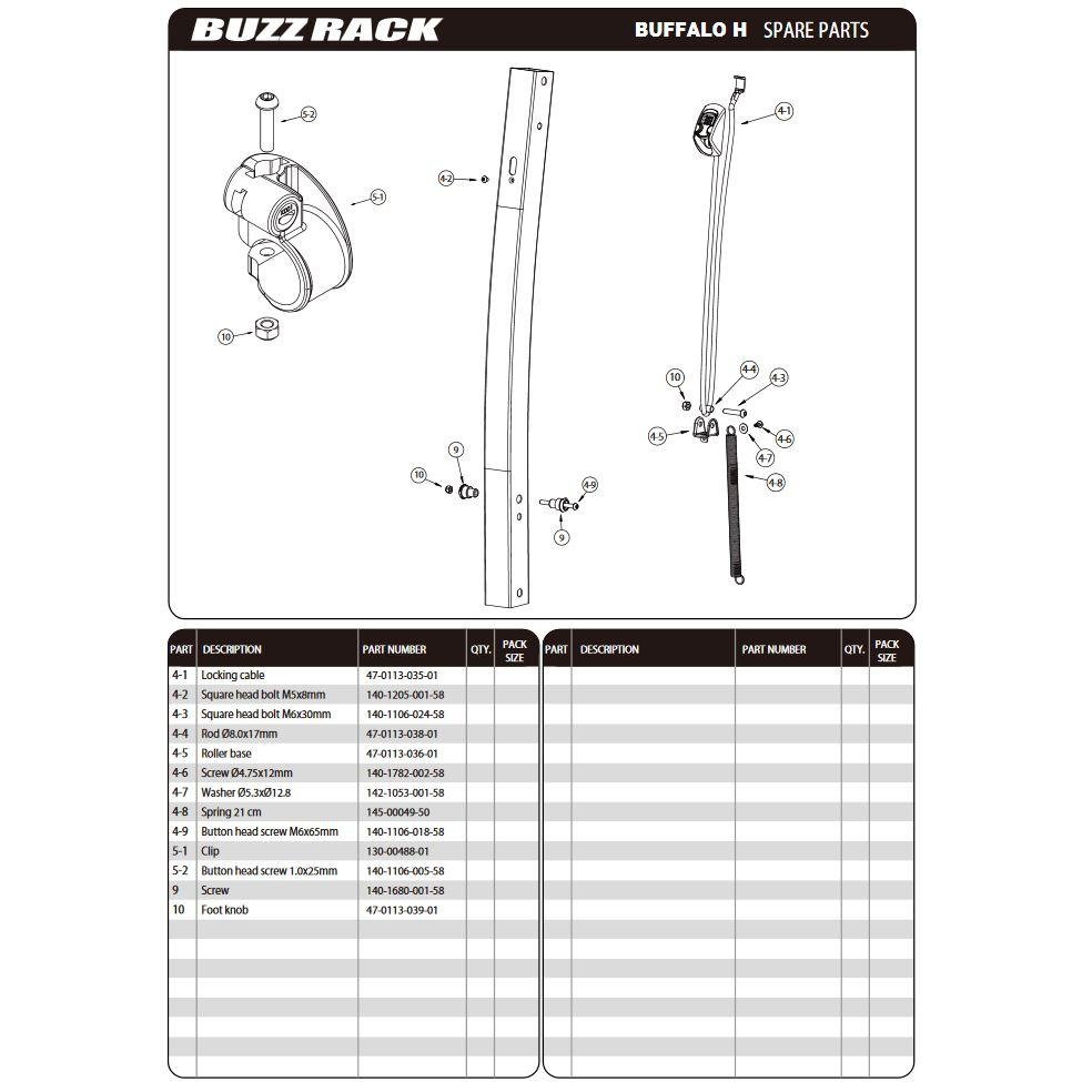 BUZZRACK Buffalo H4 Hitch Bike Rack - 4 Bikes