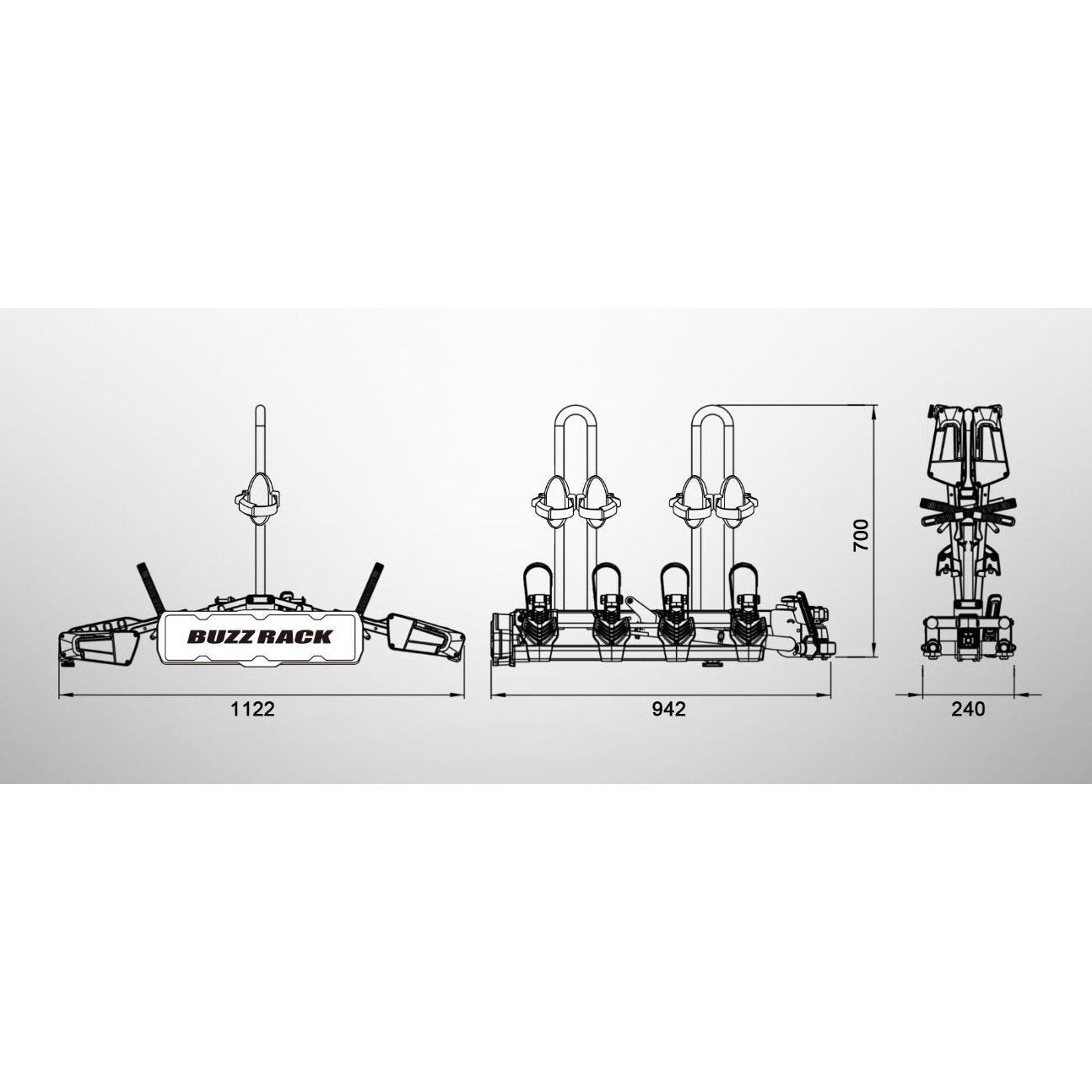 BUZZRACK Eazzy 4 Bike Platform Rack - Tow Ball Compatible