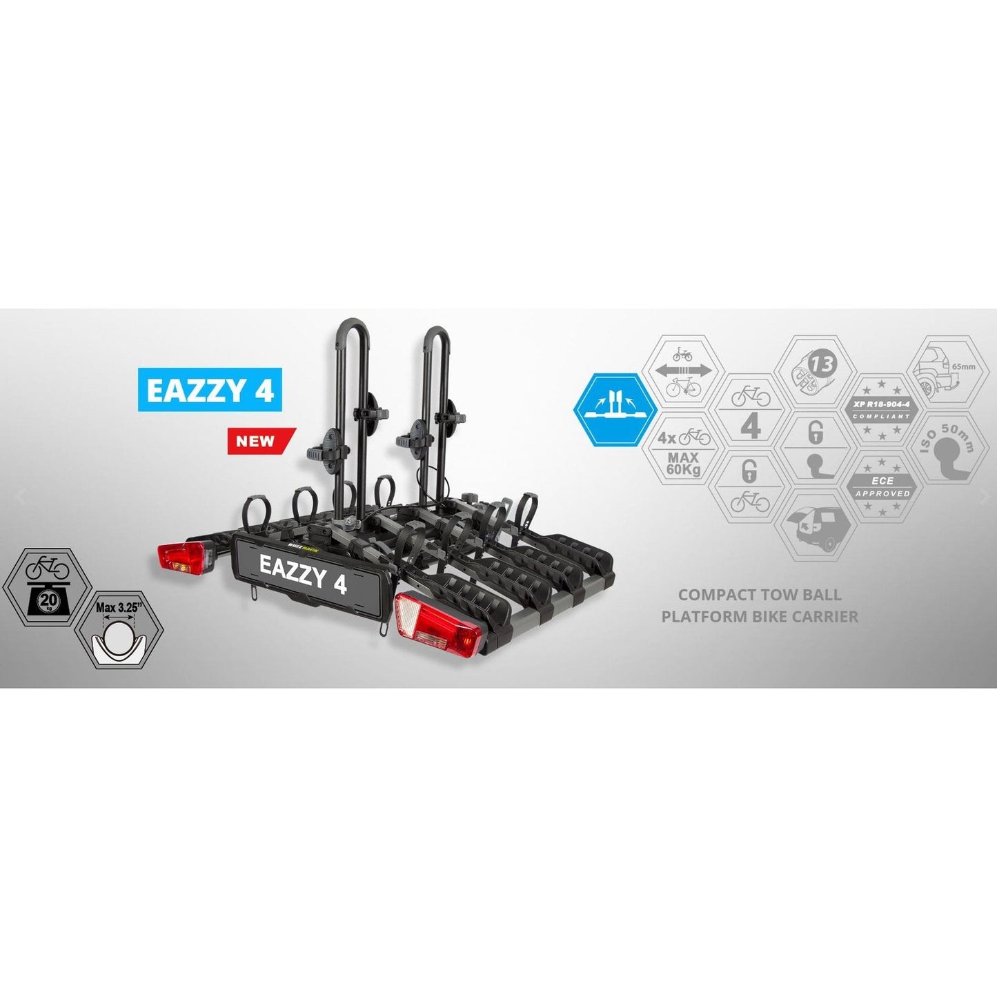 BUZZRACK Eazzy 4 Bike Platform Rack - Tow Ball Compatible