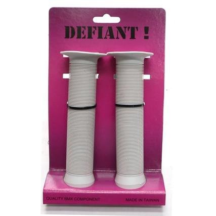 DEFIANT Kratton 147mm White Rubber Grips with Open End & Plugs