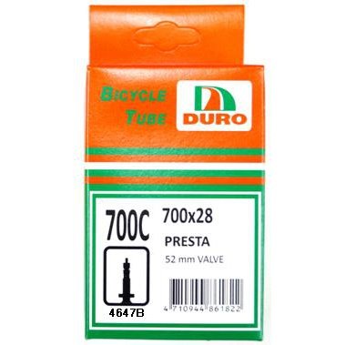 Duro 700c Bicycle Tube - Presta Valve - Multiple Sizes Available