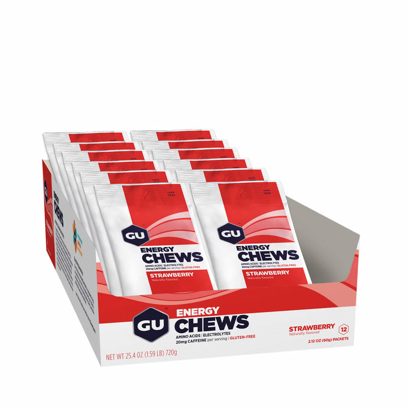 GU Energy Chews Strawberry - Box of 12