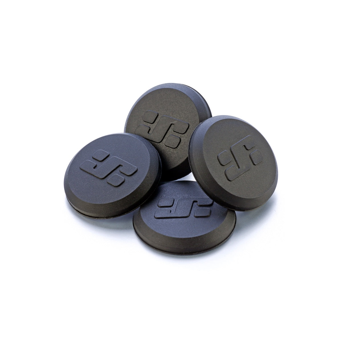 JetBlack Logo End Caps - Lock On Rings, Black