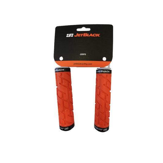 JetBlack Rivet Lock On Grips - Orange/Black Rings