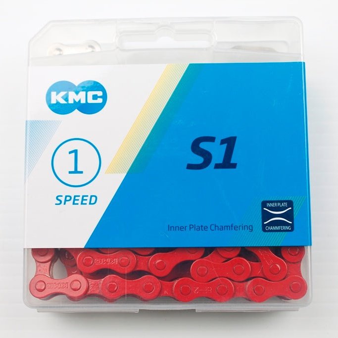 KMC S1 Single Speed Chain - 112 Links, Red