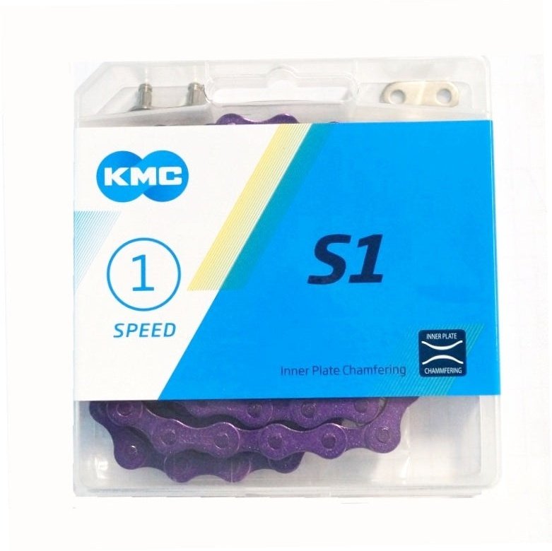 KMC S1 Single Speed Chain - Shiny Purple, 112 Links