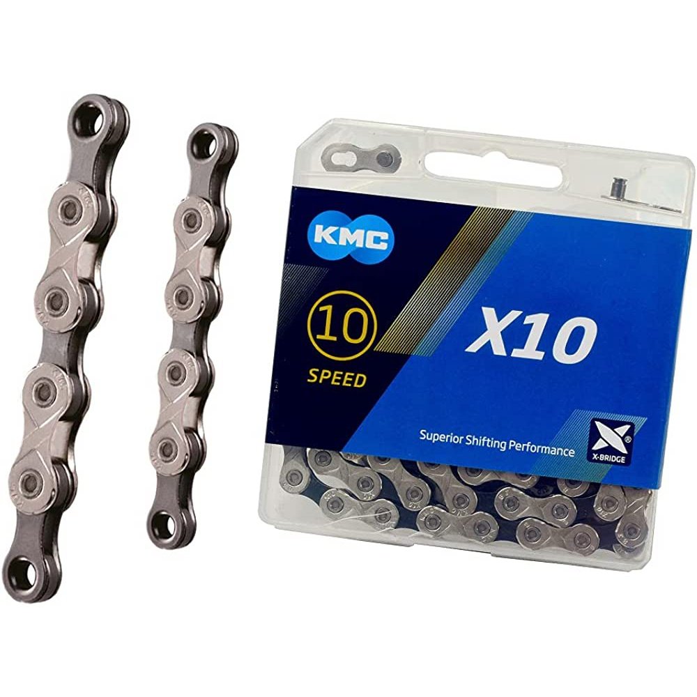 KMC X10 10 Speed Chain - SILVER/BLACK - X-Series w/ Connecting Link