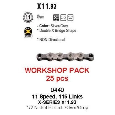 KMC X11 11-Speed Chain Workshop Box with 25 Chains