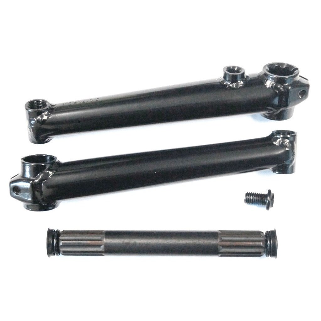 L-Type 175mm Crank Set Gloss Black, Solid Spindle, Bolt Included