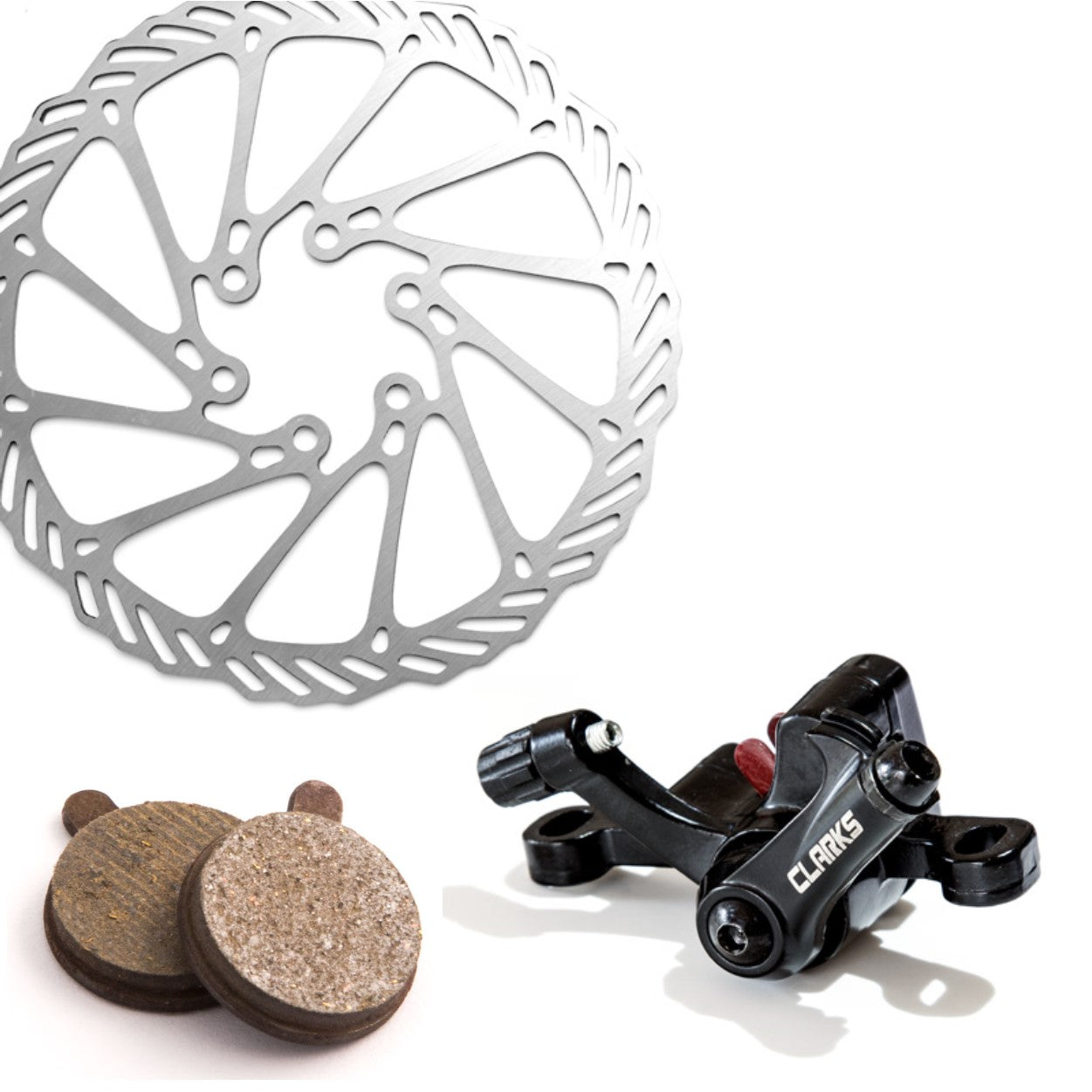 MTB/Road/Hybrid Mechanical Disc Brake Set - 2 Brakes, 2 Rotors, 2 Extra Pads