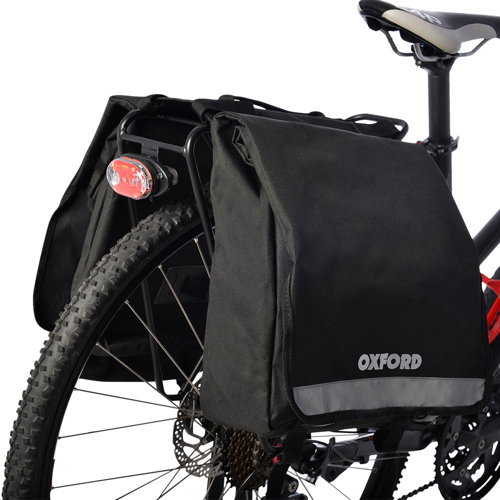 Oxford C20 Double Pannier Bag - 20L Weatherproof & Reflective Black Pair