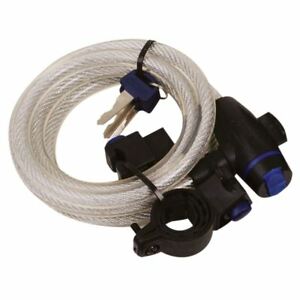 Oxford Cable Lock - Self Coiling Steel with 3 Keys & QR Brackets