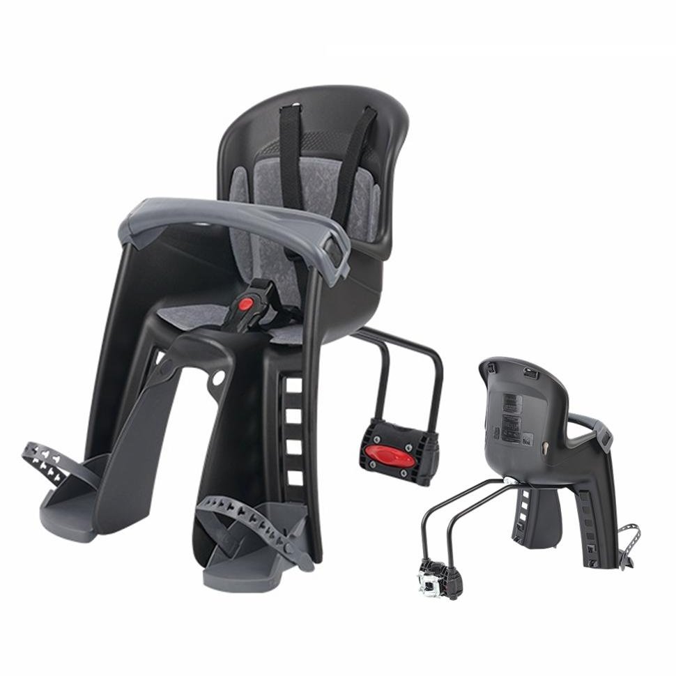 Polisport BILBY Junior Front-Facing Baby Seat for Seat Tube Mounting, Up to 15KG, Black/Grey