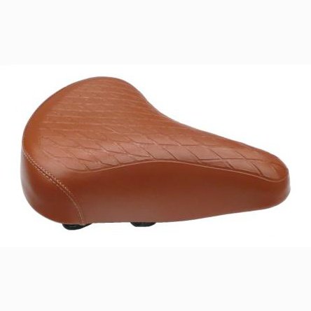 RetroRide Ladies Saddle Quilted Vinyl, Dual Coil Springs, Brown, 250mm x 190mm