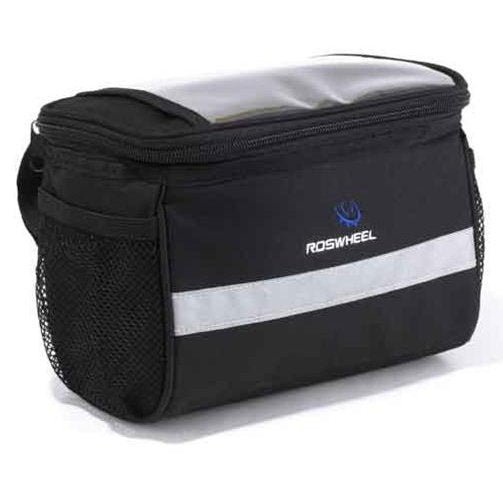 SAHOO Handlebar Bag - 3.5L Volume, Velcro Attachment, Black