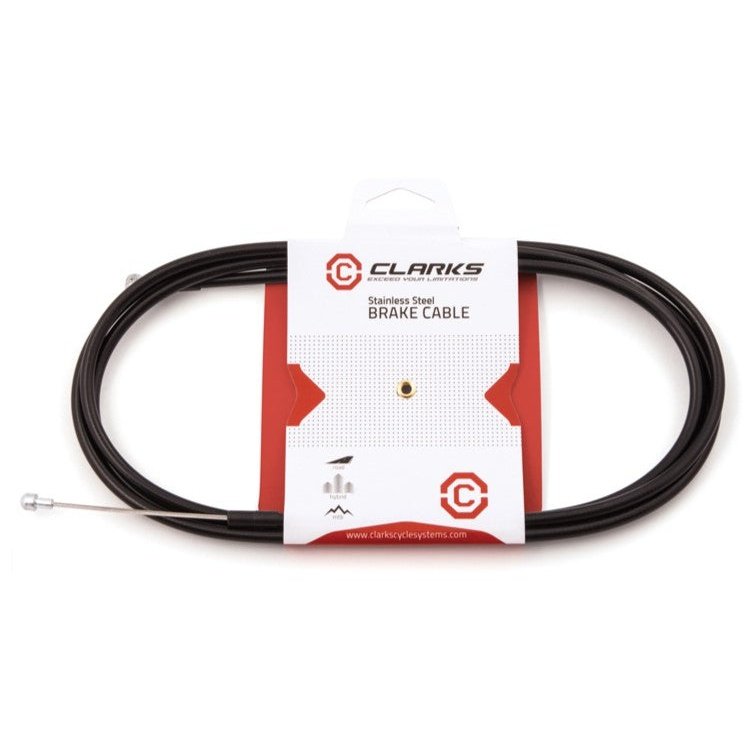 Stainless Steel Brake Cable - Universal Inner & Outer, 2000mm, Black Housing