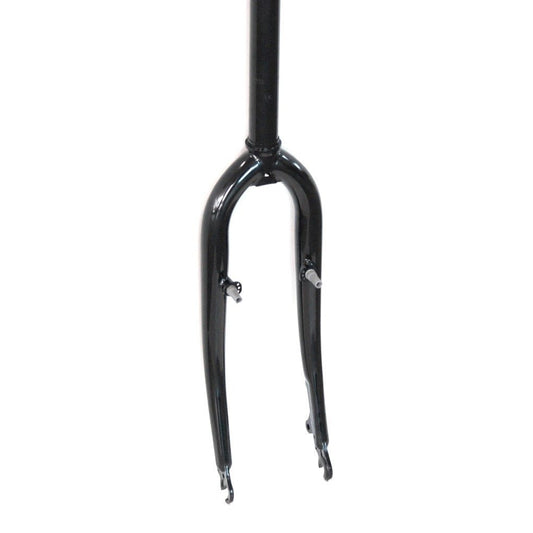 Steel 24" Rigid Fork with Threadless 1 1/8" Stem, Pivot, and Disc Mount - BLACK