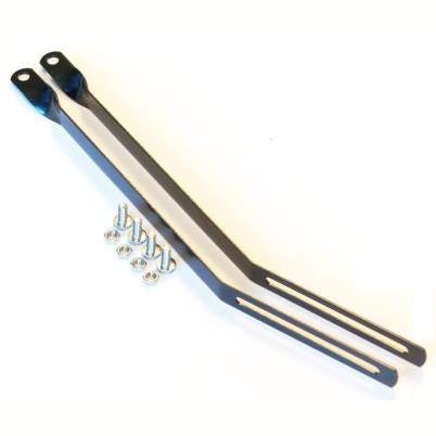 Steel Carrier Fittings - Adjustable, Extra Long, 300mm, Nuts & Bolts, BLACK