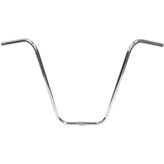 Steel Hi-Rise Handlebar - 22.2mm, 66cm Wide, 381mm Rise, Silver