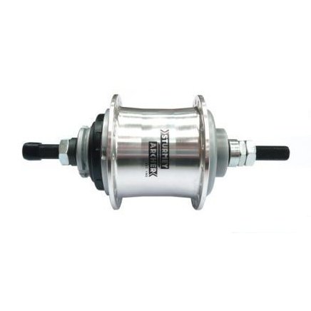 Sturmey Archer SRF3 3sp Hub - Polished Silver, 36H, 117mm - Includes Shifter Kit