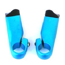 TranzX BLUE Short Bar Ends with Thumb Grooves - 70mm
