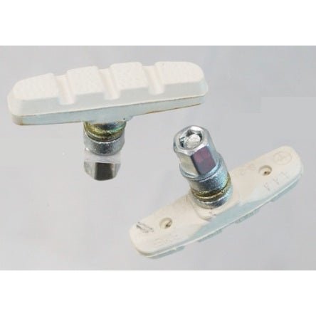 V Brake Shoes - 55mm White Pads - Classic Header Cards, Sold in Pairs