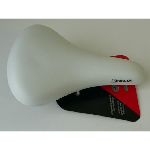 Velo BMX Saddle - White Vinyl, 16-20 inch, 220x145mm