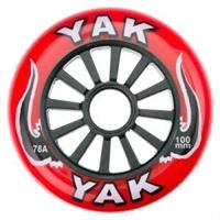 YAK 100mm Scooter Wheel - Silver Core, Red 88A Pu