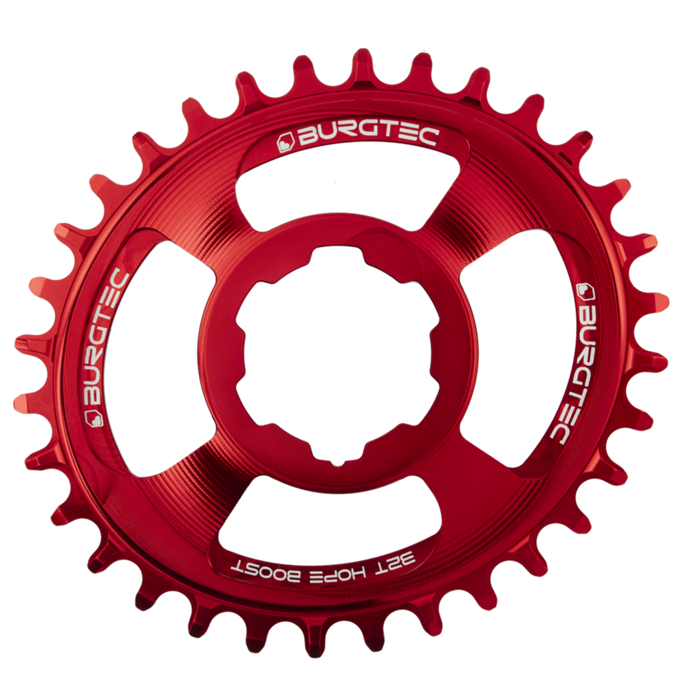 Burgtec Oval Chainring 30T Hope Boost Direct Mount Race Red