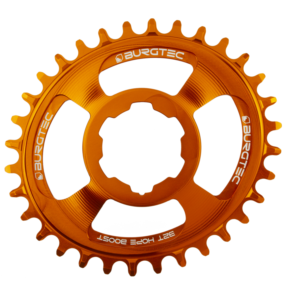 Burgtec Oval Chainring 30T Hope Boost Direct Mount Iron Bro Orange