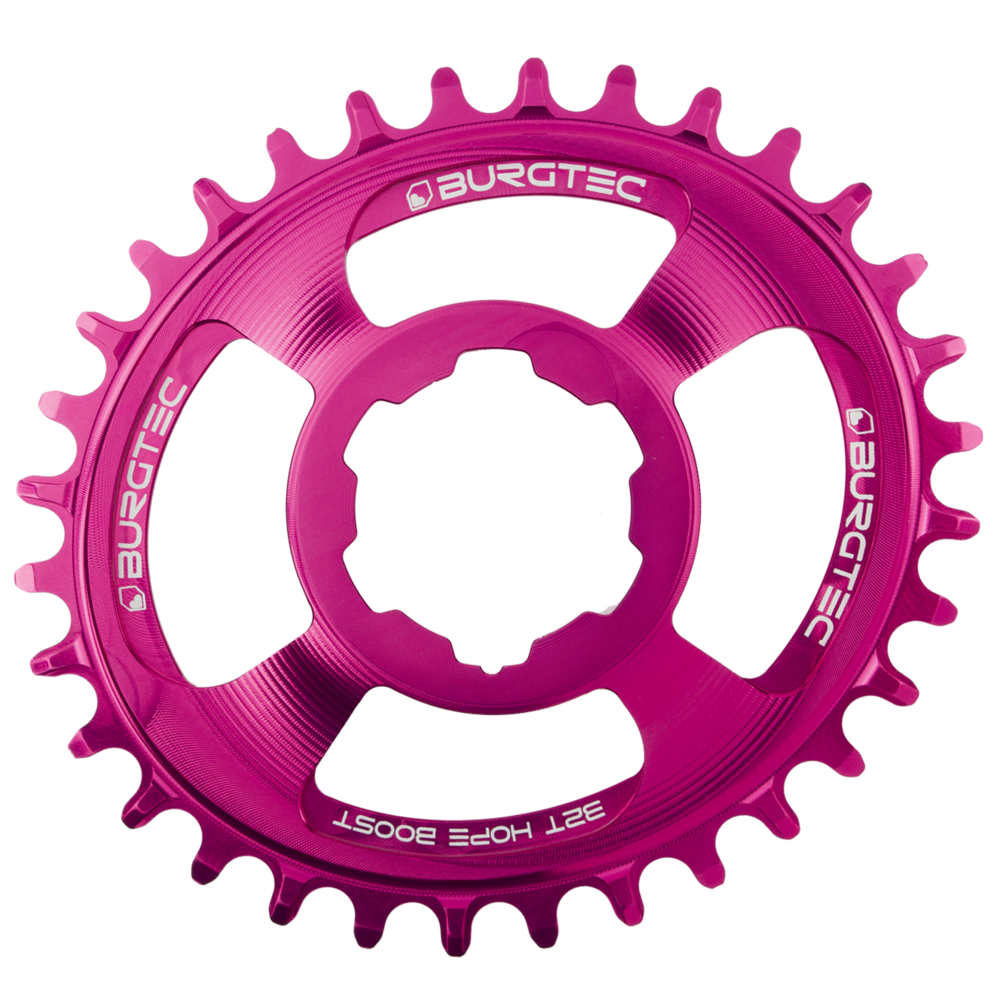 Burgtec Oval Chainring 30T Hope Boost Toxic Barbie Pink