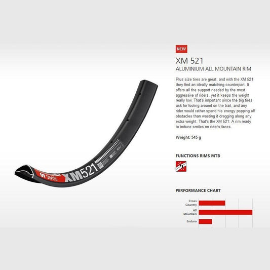 Dt Swiss RIM XM521 27.5 28H 35 wide
