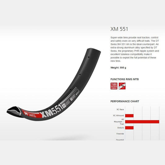 Dt Swiss RIM XM551 27.5 32H 40 wide