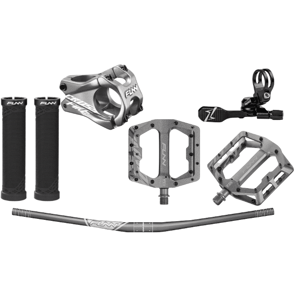 Funn Dropbars Cockpit Kit - Grey/Black Handle Bars