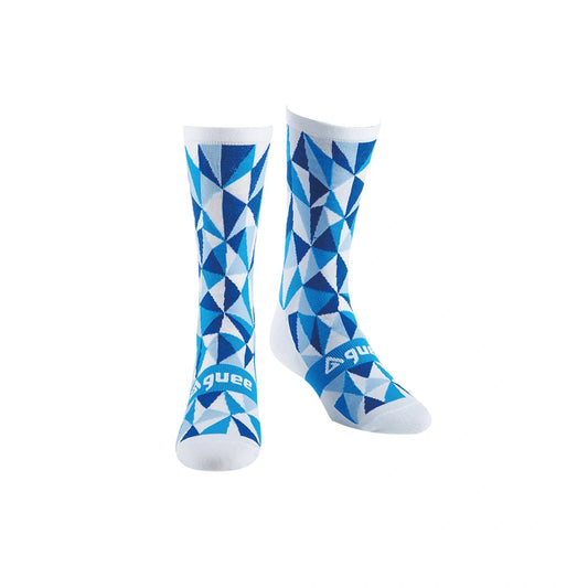 Guee Race Socks White/Blue Medium - Performance Cycling Apparel