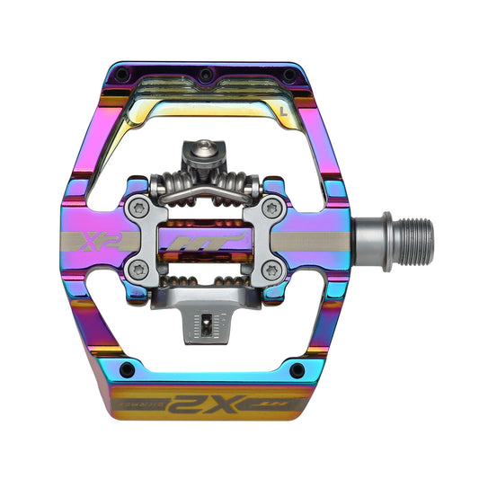 Ht X2 Pedals Alloy / CNC CRMO - Oil Slick