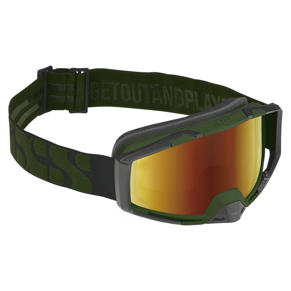 iXS Trigger Goggles Olive with Mirror Gold Lens