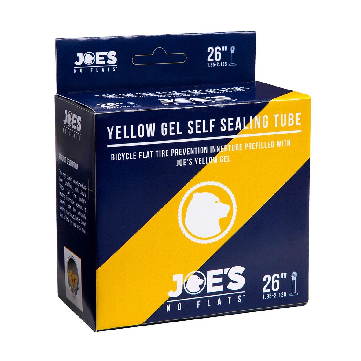 Joes-No-Flats Yellow Tube 26" Sv Self Sealing Tubes